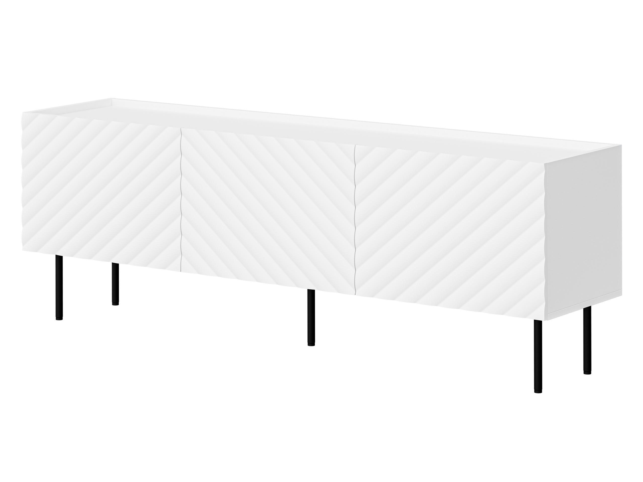 TV-LOWBOARD Lucca 165 3D - Schwarz/Weiß, Holz/Holzwerkstoff (166/59/40cm) - MIRJAN24