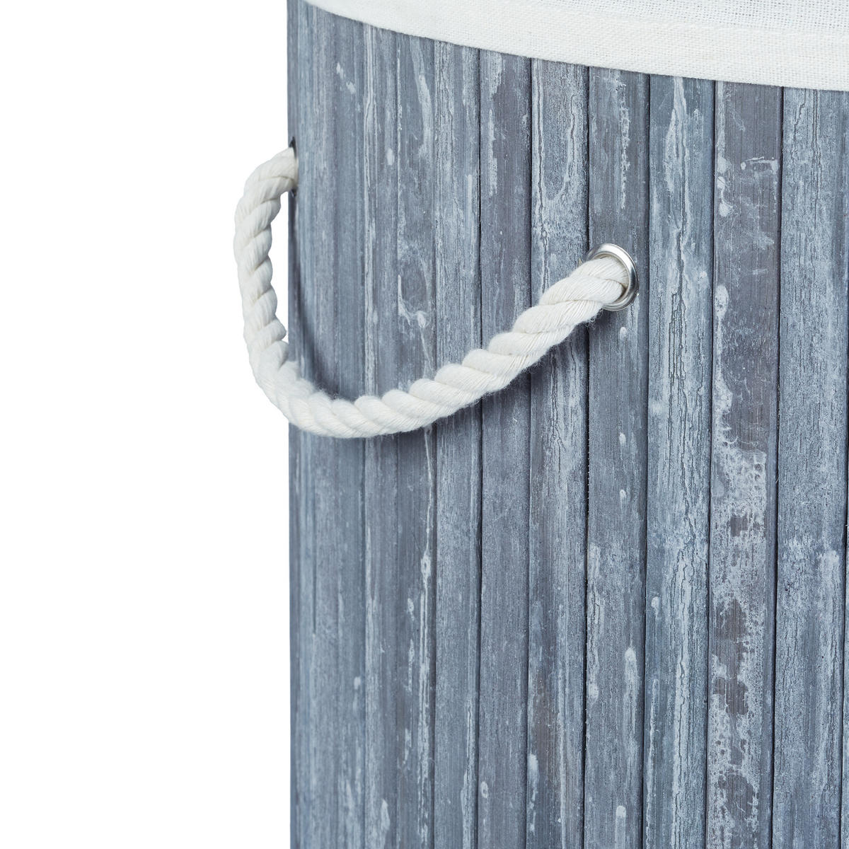 WÄSCHEKORB - Grau, Holz/Textil (41/65/41cm) - Relaxdays