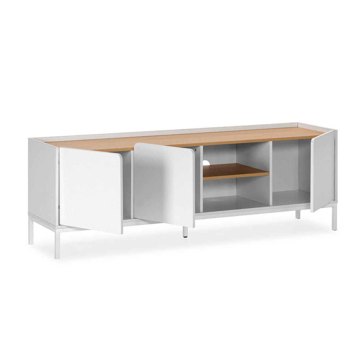 TV-ELEMENT Curva 3 türen Weiß - Weiß, Holzwerkstoff (160/55/40cm) - VS Venta-stock