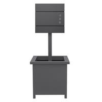 BRIEFKASTEN Anthrazit mit bepflanzbarem Ständer - Anthrazit, Metall (120cm) - ECD-Germany