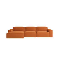 ECKSOFA Cursal L-Form, Stoff Poso, Kupfer, Links - Orange, Holz (284/166cm) - Kaiser Möbel
