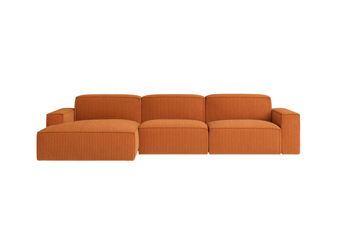 ECKSOFA Cursal L-Form, Stoff Poso, Kupfer, Links - Orange, Holz (284/166cm) - Kaiser Möbel
