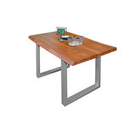 ESSTISCH CALI - Silberfarben/Braun, Holz/Metall (90/180/77cm) - SAM