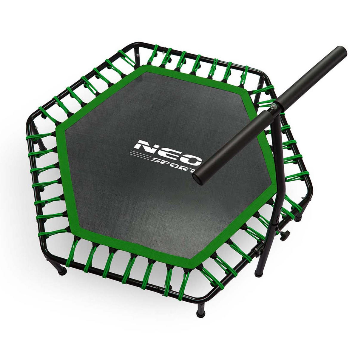 FITNESS-TRAMPOLIN mit Haltegriff 127 cm – sechseckig, grün - Grün, Metall (127/127cm)