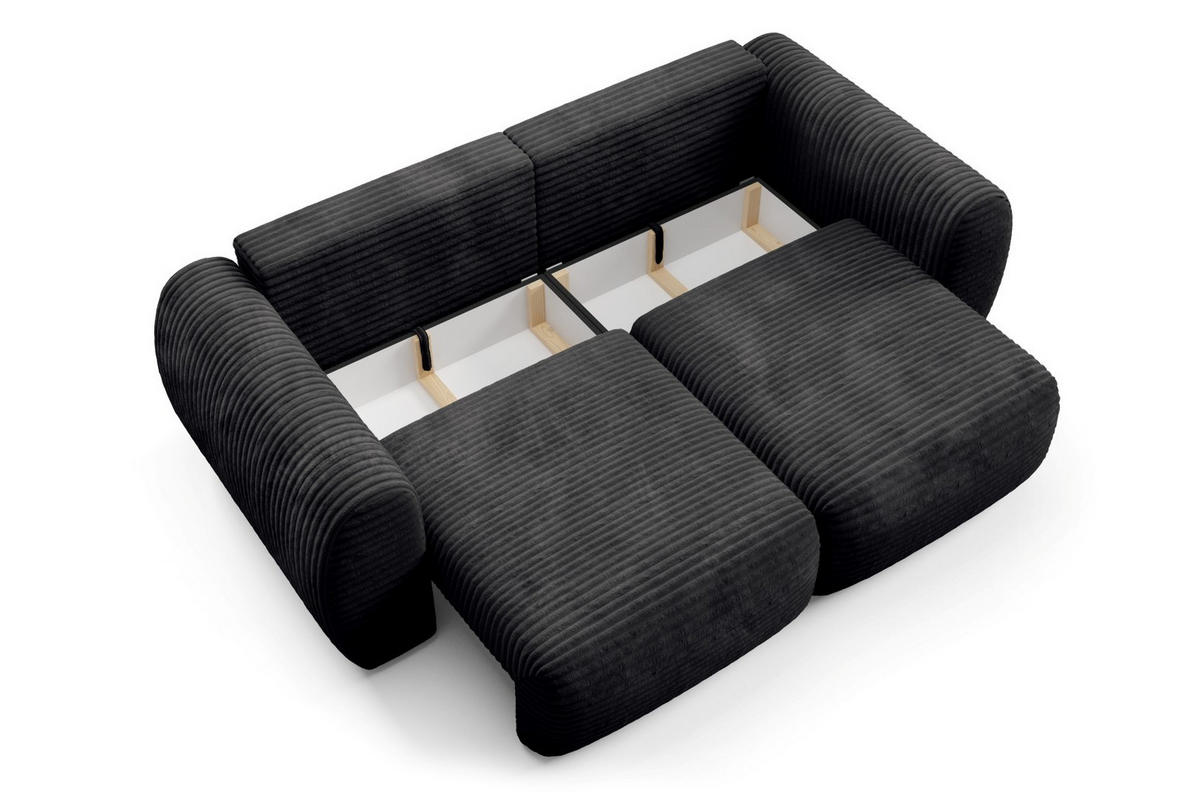 SCHLAFSOFA mit Bettkasten Schwarz - Schwarz, Holz/Holzwerkstoff (266/95/110cm) - Furnisell