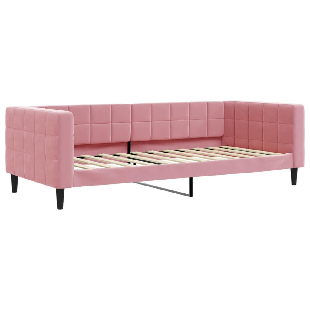 TAGESBETT Rosa 90/200 Cm Samt - Rosa, Textil (90/200cm) - vidaXL