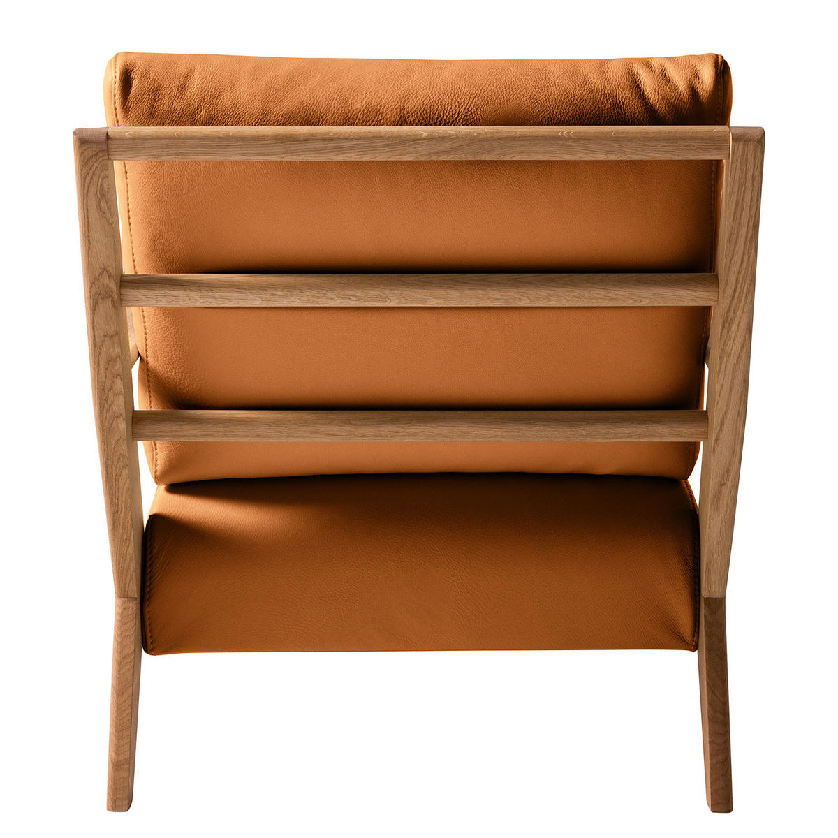 SESSEL - Cognac/Braun, Leder/Eichenholz (83/80/75cm) - home24