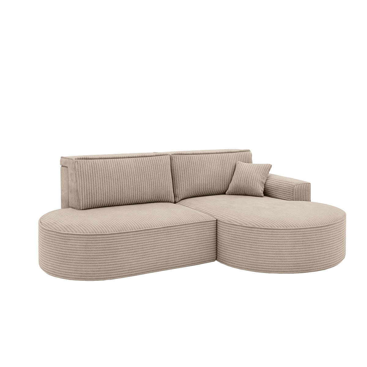 ECKSOFA Modena Pro - Komfort Und Stil Stoff Poso Dunkelbeige Rechts - Sandfarben, Holz (278/179cm) - Kaiser Möbel