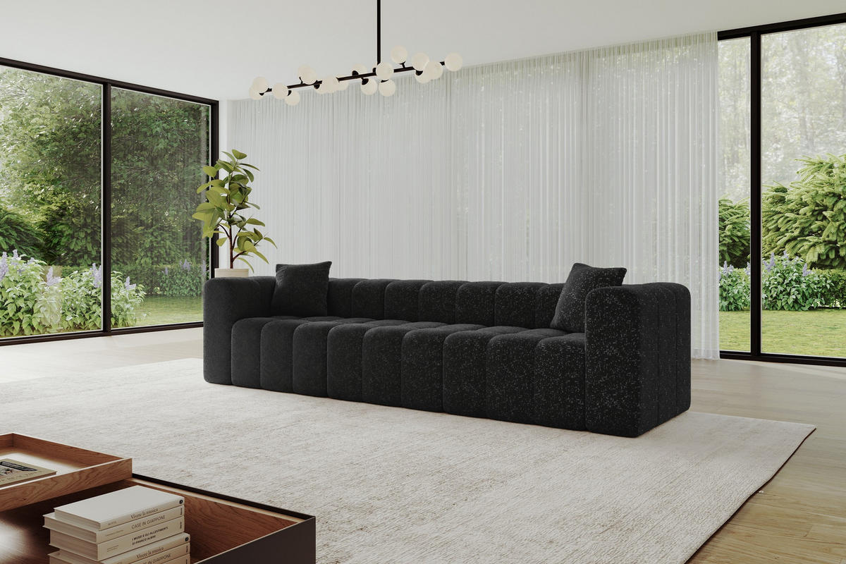POHOVKA 3-MÍSTNÁ DONY-3 315x90x71 cm Černá Žinylka - černá, kompozitní dřevo/textil (315/71/90cm) - ALTDECOR