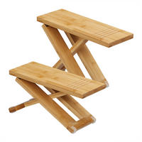 2-tlg.TOILETTENHOCKER - Hellbraun, Holz/Kunststoff (12/23/31cm) - Relaxdays