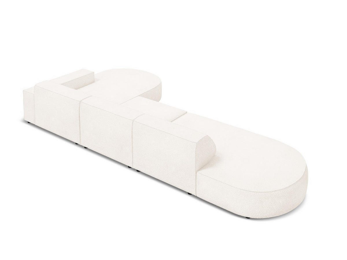 ECKSOFA rechts Jodie aus Boucle beige 4 Sitzplätze - Beige, Textil (166/342cm) - Micadoni