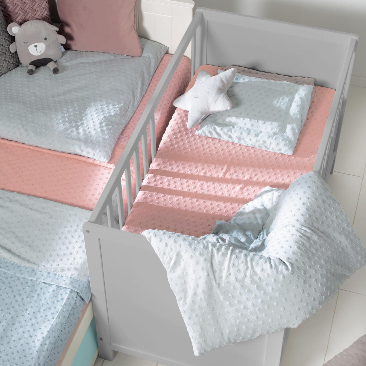 BABYBETT mit Matratze 60 x 120 cm - Taupe, Holzwerkstoff (60/120cm) - Roba