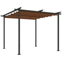 PERGOLA DE-12651 300/300 cm ausziehbar mit Magnetverschluss Braun - Braun, Textil (300/227/300cm) - ComfortXL
