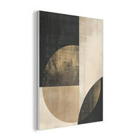 AKUSTIKPANEEL Abstrakt - Geometrische Formen - Schwarz - Gold 70x100 cm - Ecru, Textil (70/0.9/100cm) - MuchoWow