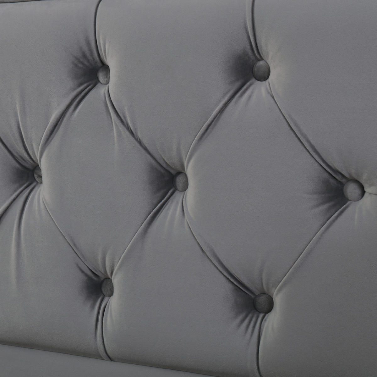 POLSTERBETT aus Samt & Stahl 140x200 cm in Grau mit Stauraum - Grau, Metall (140/200cm) - Modfu