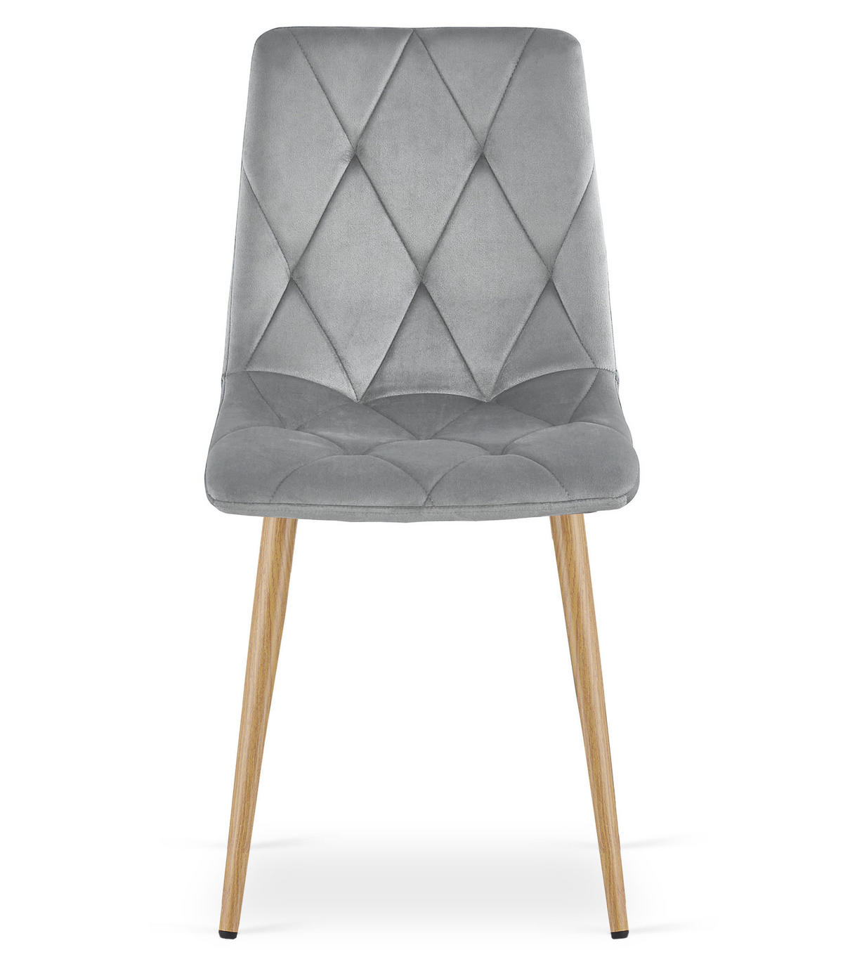 ESSZIMMERSTUHL 3-er Set TYRA hellgrauer Sitz, Beine in Holzfarbe - Eichefarben/Hellgrau, Textil (44.5/87/54.5cm) - Valora