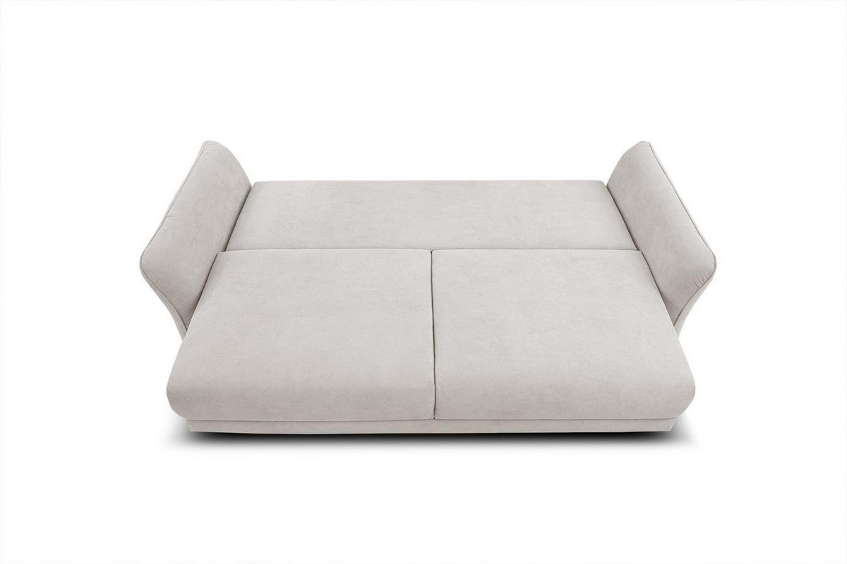 SOFA LOREM 3-Sitzer mit Schlaffunktion, ecru - Ecru/Schwarz, Holz/Textil (232/90/107cm) - Courtois Laville