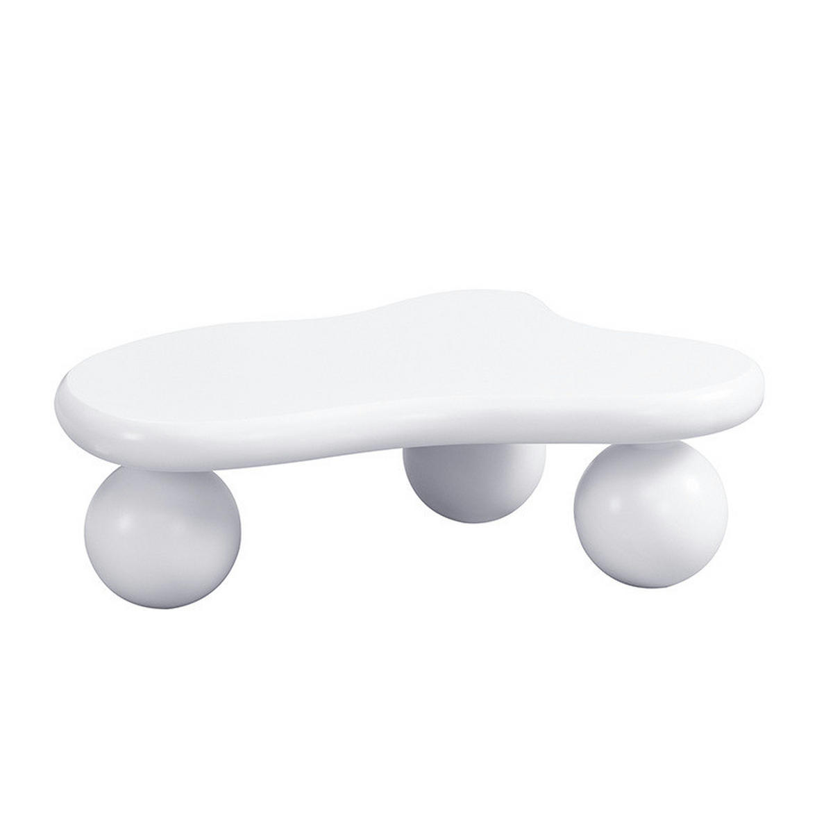 COUCHTISCH 95/62,5/32 cm mit LED-Beleuchtung, wolkenförmigem Design und MDF-Oberfläche, Weiß - Weiß, Holzwerkstoff (95/62.5/32cm) - Redom