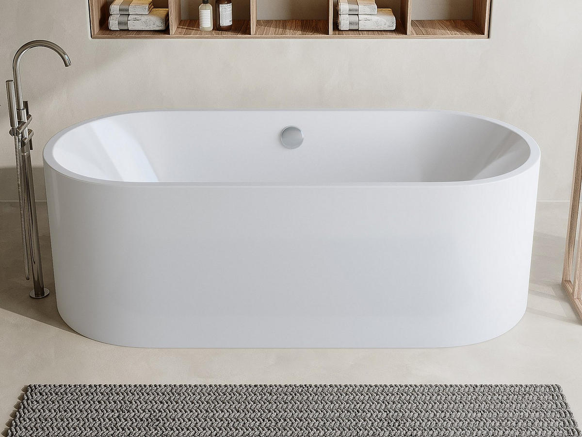 FREISTEHENDE Badewanne - 1 Person - acryl - weiß Katoucha - Weiß, Kunststoff (170/58/75cm) - Vente-Unique