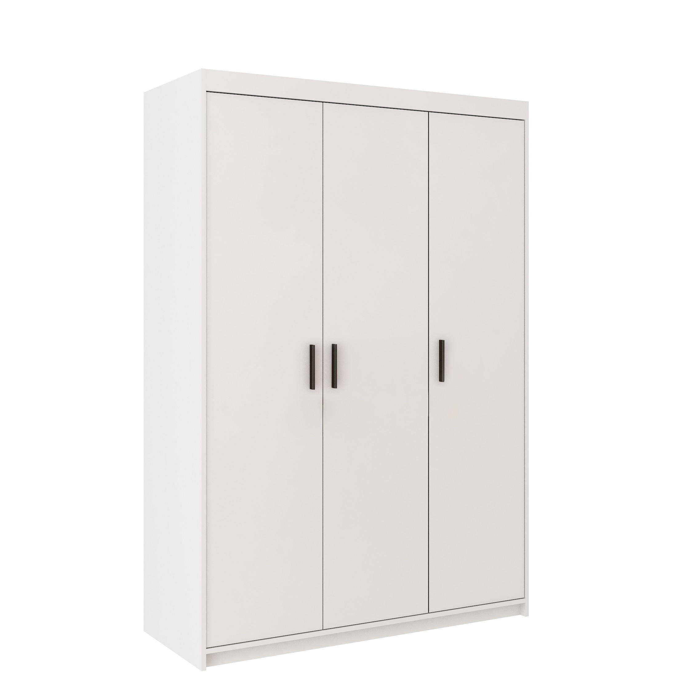 DREHTÜRENSCHRANK ELENORA 133/190,5/53cm 3-türig Weiß - Weiß, Holzwerkstoff (133/190.5/53cm) - MASSENO