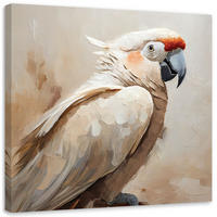 LEINWANDBILD Papageienvögel beige gemalt - Beige, Textil (40/40cm) - Feeby