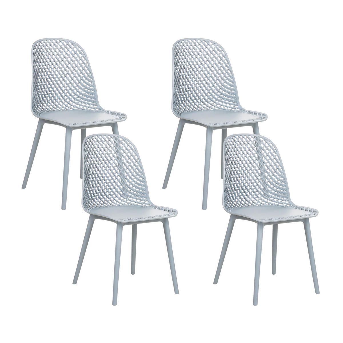 ESSZIMMERSTUHL 4er-Set Kunststoff Blau Emory - Blau, Kunststoff (45/81/52cm) - Beliani