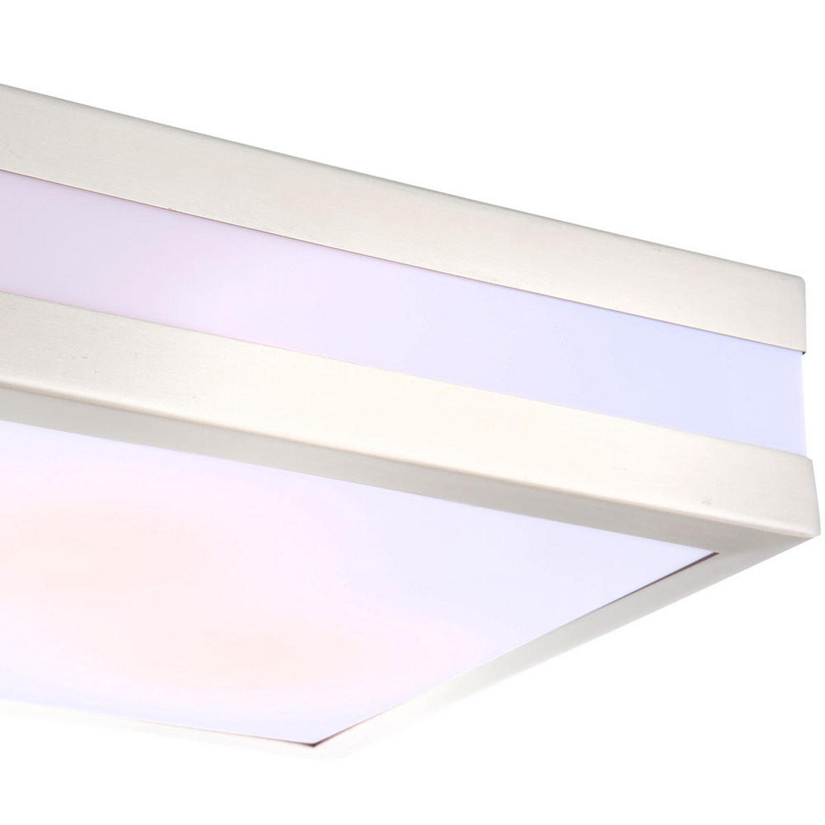 LED AUßENDECKENLEUCHTE Edelstahl Silber CREEK - Silberfarben, Metall (28.5/28.5/8.5cm) - Globo Lighting