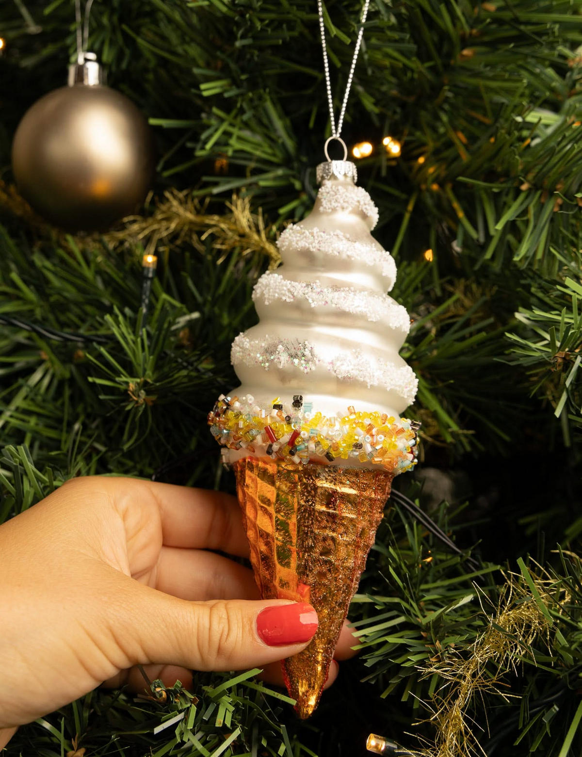WEIHNACHTSKUGEL Soft-Eis 17 cm - Weiß, Glas (6/17/1cm)
