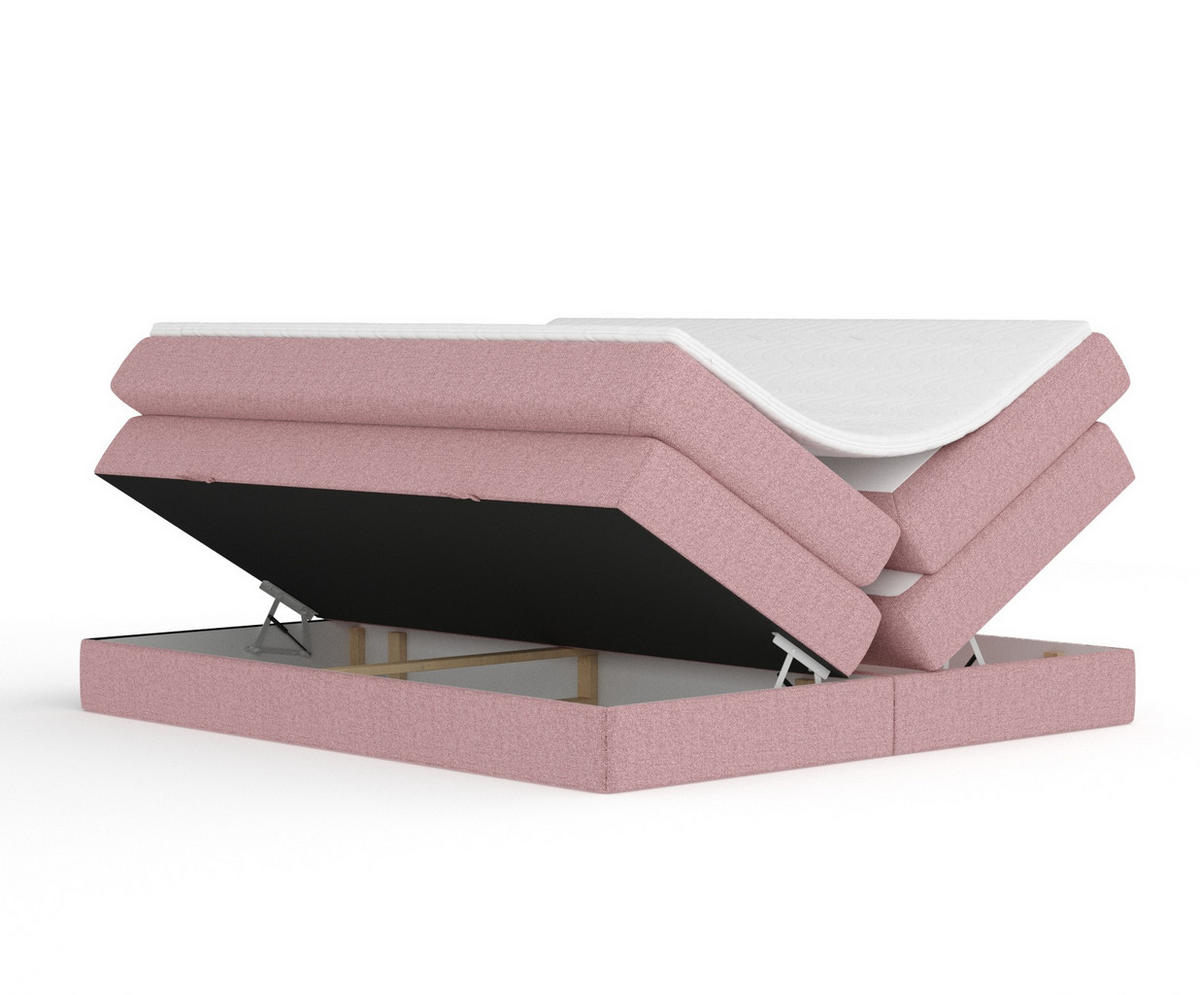 BOXSPRINGBETT Juniper Rosa 160/200 cm - Schwarz/Rosa, Holz/Holzwerkstoff (160/200cm) - Maison de Reve