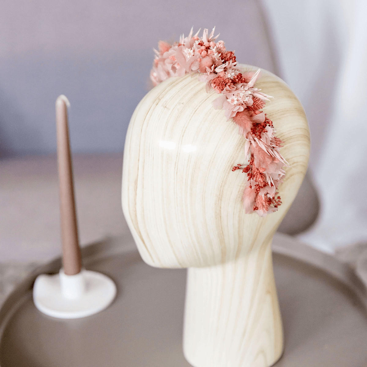 HAARREIF Trockenblumen rosa monochrome - rosa - Rosa, Naturmaterialien (15cm) - Lykke & You