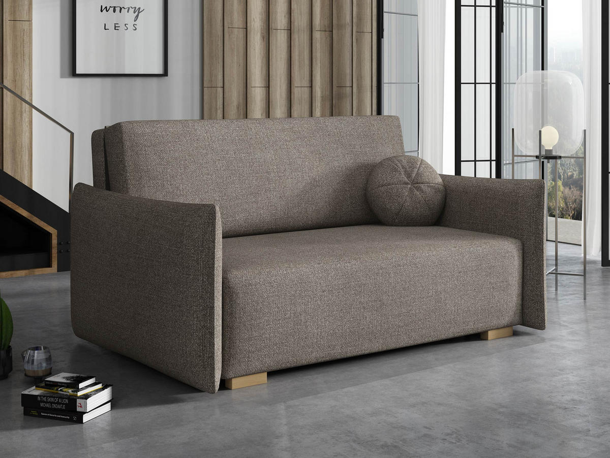 SCHLAFSOFA Viva Glov III - Hellbraun/Naturfarben, Holz/Textil (157/85/98cm) - MIRJAN24