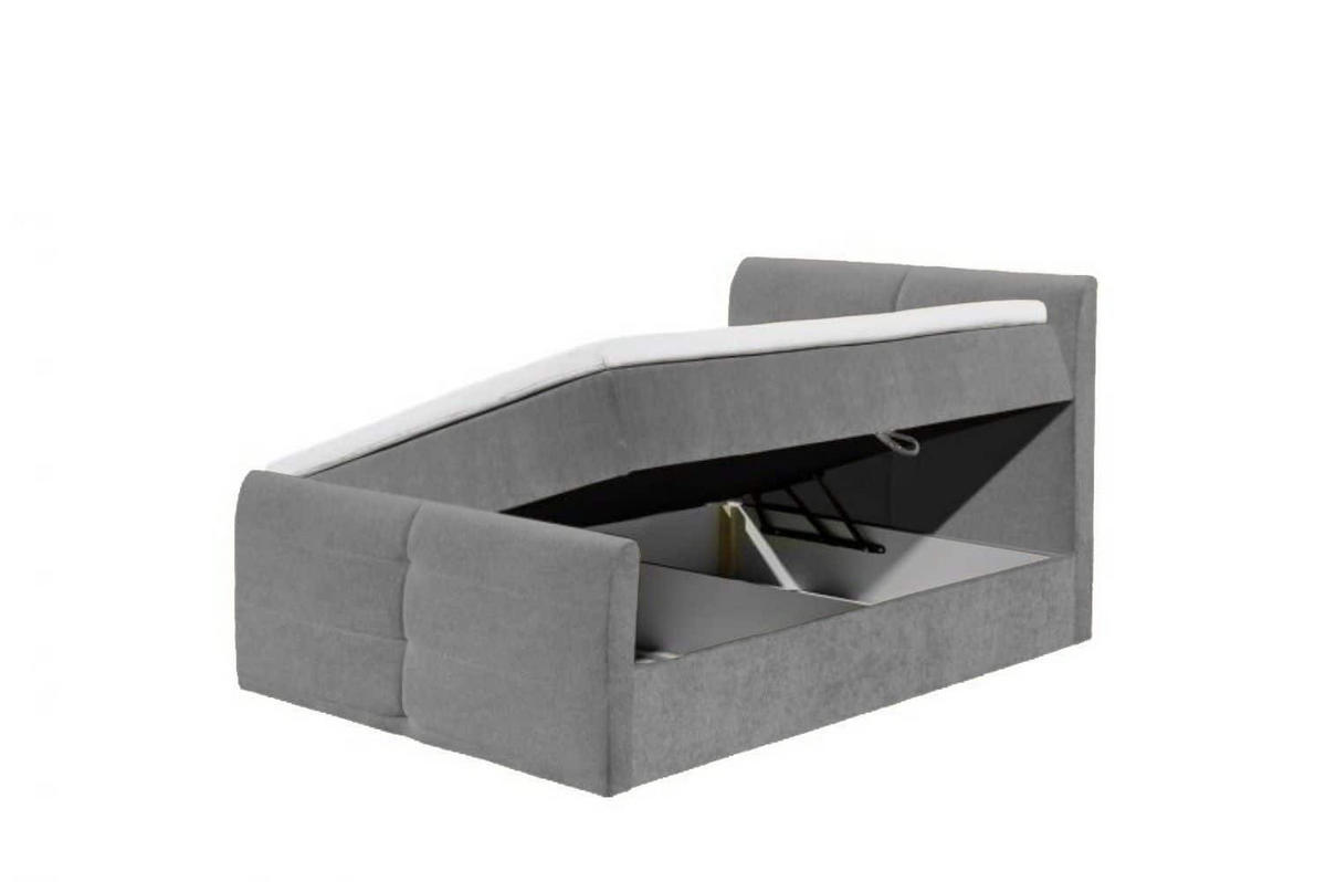 BOXBETT 120x200 inkl. Topper und Bettkasten - Beige/Grau, Holz/Kunststoff (120/200cm) - ed exciting design