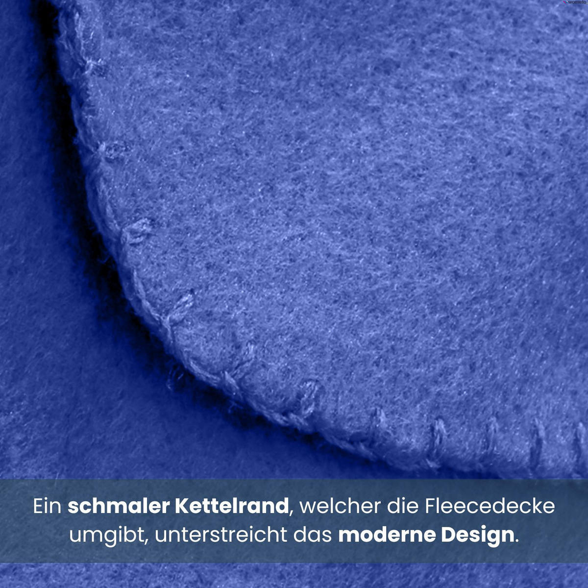 FLEECEDECKE 2er Set dunkelblau 130/160 cm Kettelrand Anti-Pilling - Dunkelblau, Textil (130/160cm) - wometo
