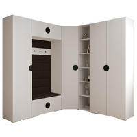 GARDEROBEN-SET 236,7/231,7/47 - Dunkelbraun/Schwarz, Holz/Kunststoff (181.7/236.7/47cm) - Abiks Möbel
