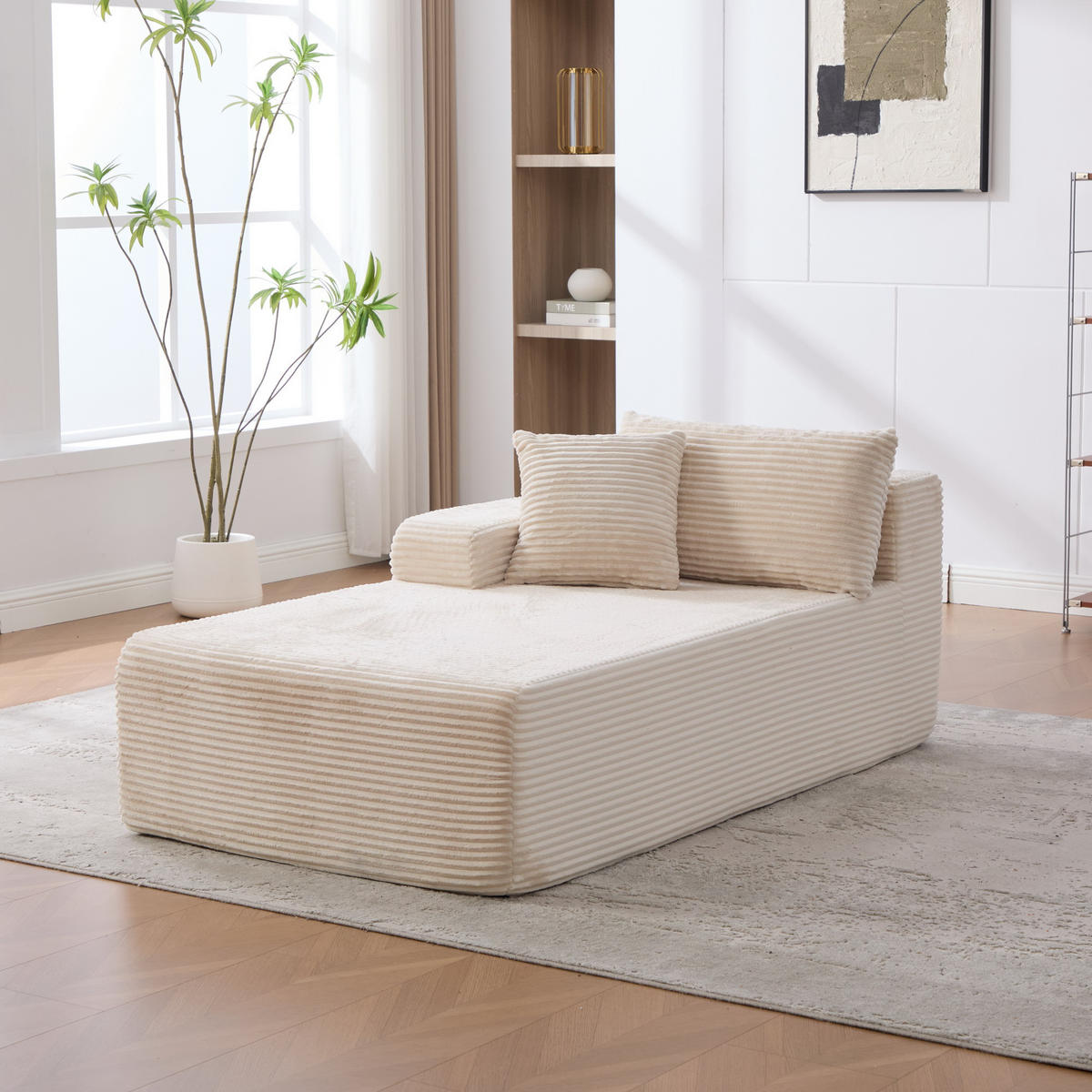 SOFAELEMENT 174/100/74.5 cm Elfenbein Chenillestoff - Ecru, Textil (100/74.5/174cm) - Oxeza