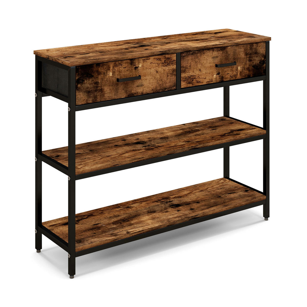 KONSOLENTISCH cm Vintage Eiche Dekor - Wildeiche, Holz (100/30/80cm) - COSTWAY
