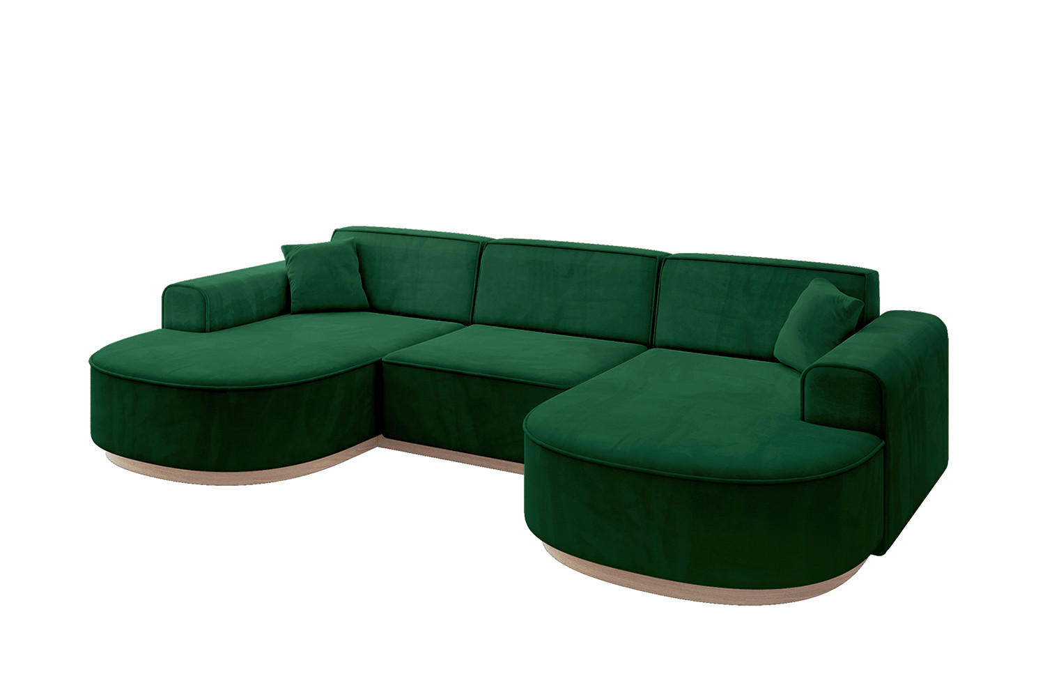 WOHNLANDSCHAFT MARI-U1-v1 - 303x171x83 cm Dunkelgrün Velours - Dunkelgrün, Holzwerkstoff/Textil (303/83/171cm) - ALTDECOR