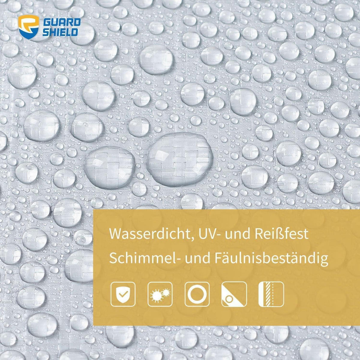 GEWEBEPLANE 3 x 4 m Grau Wasserdicht 160g/m² - Grau, Kunststoff (32/5.3/43cm)