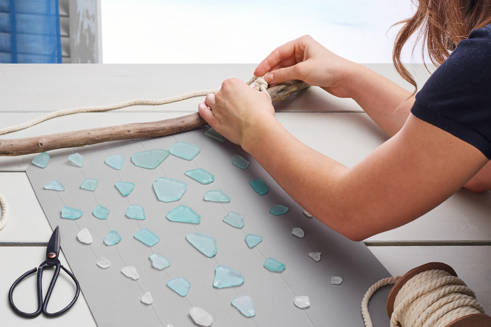 Windspiel aus Meerglas DIY Step 3