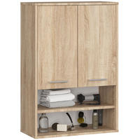 HÄNGESCHRANK Sonoma Eiche 64x94x30 cm - Silberfarben/Sonoma Eiche, Holzwerkstoff/Kunststoff (64/94/30cm) - Akord