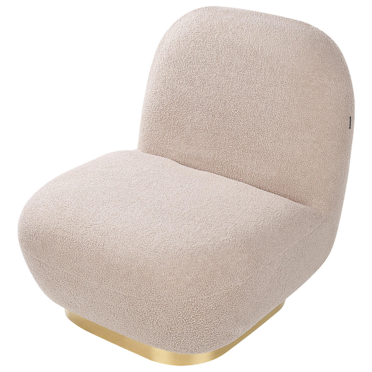 SESSEL Bouclé beige/gold LovIisa - Beige/Goldfarben, Textil (62/76/70cm) - Beliani
