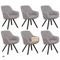 ESSZIMMERSTUHL Matera 6er-Set - Schwarz/Grau, Naturmaterialien/Textil (59/84/61cm) - Mr. Deko