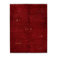 GABBEH-TEPPICH handgeknüpft Rot 193/150 cm Schurwolle - Rot, Textil (150/193cm) - Looma