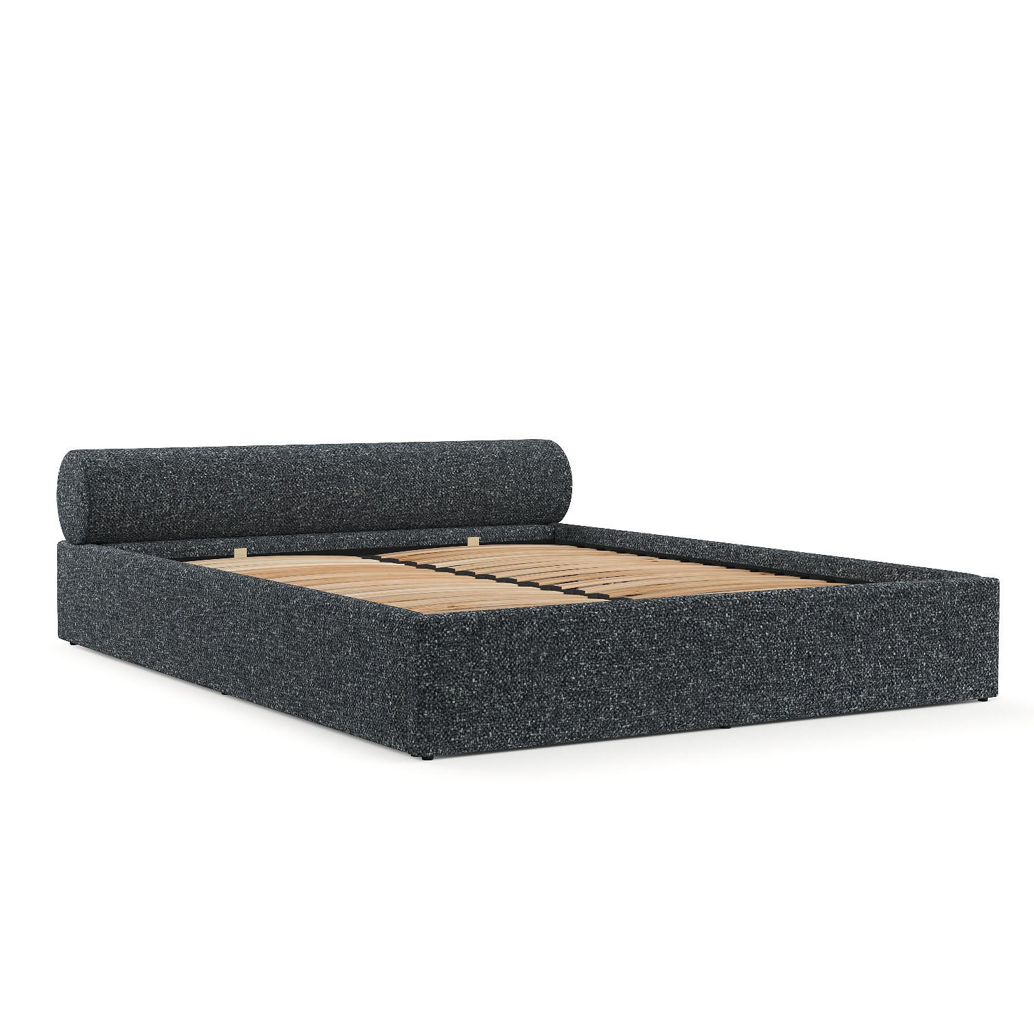 POLSTERBETT Solvo mit Stauraum 160/200 cm Grau im Blur Stoff - Schwarz/Naturfarben, Holz/Holzwerkstoff (160/200cm) - AltaBeds