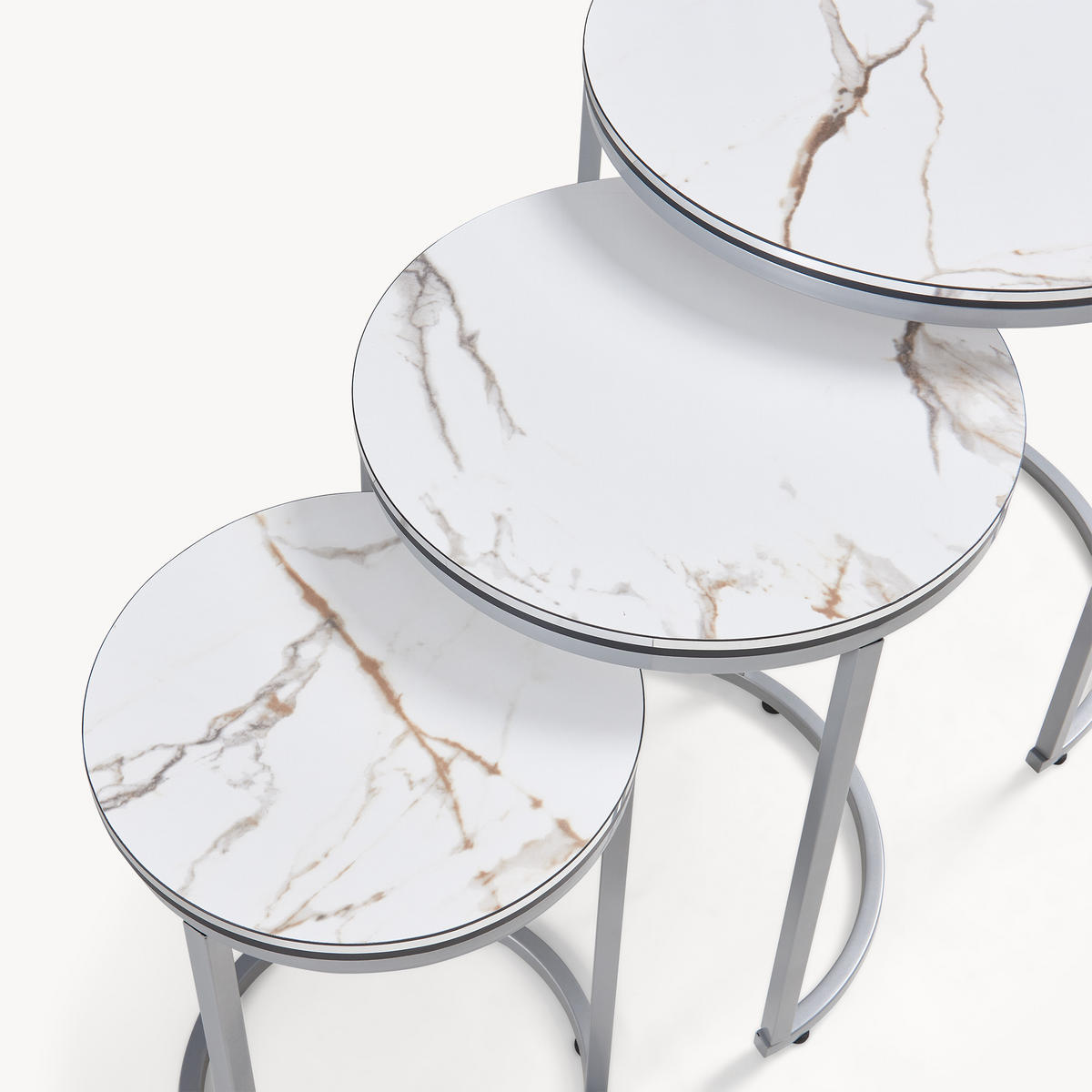 SATZTISCH Bornholm 50/50/55 - Weiß, Holzwerkstoff (50/50/55cm) - [en.casa]