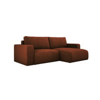 ECKSOFA Carl L-förmig Schlaffunktion und Bettkasten weicher Cordstoff flexibel stellbar lose Rückenkissen freistehend RECHTS 247x143x83cm Brown - Braun, Holz/Textil (247/143cm) - DomoHome