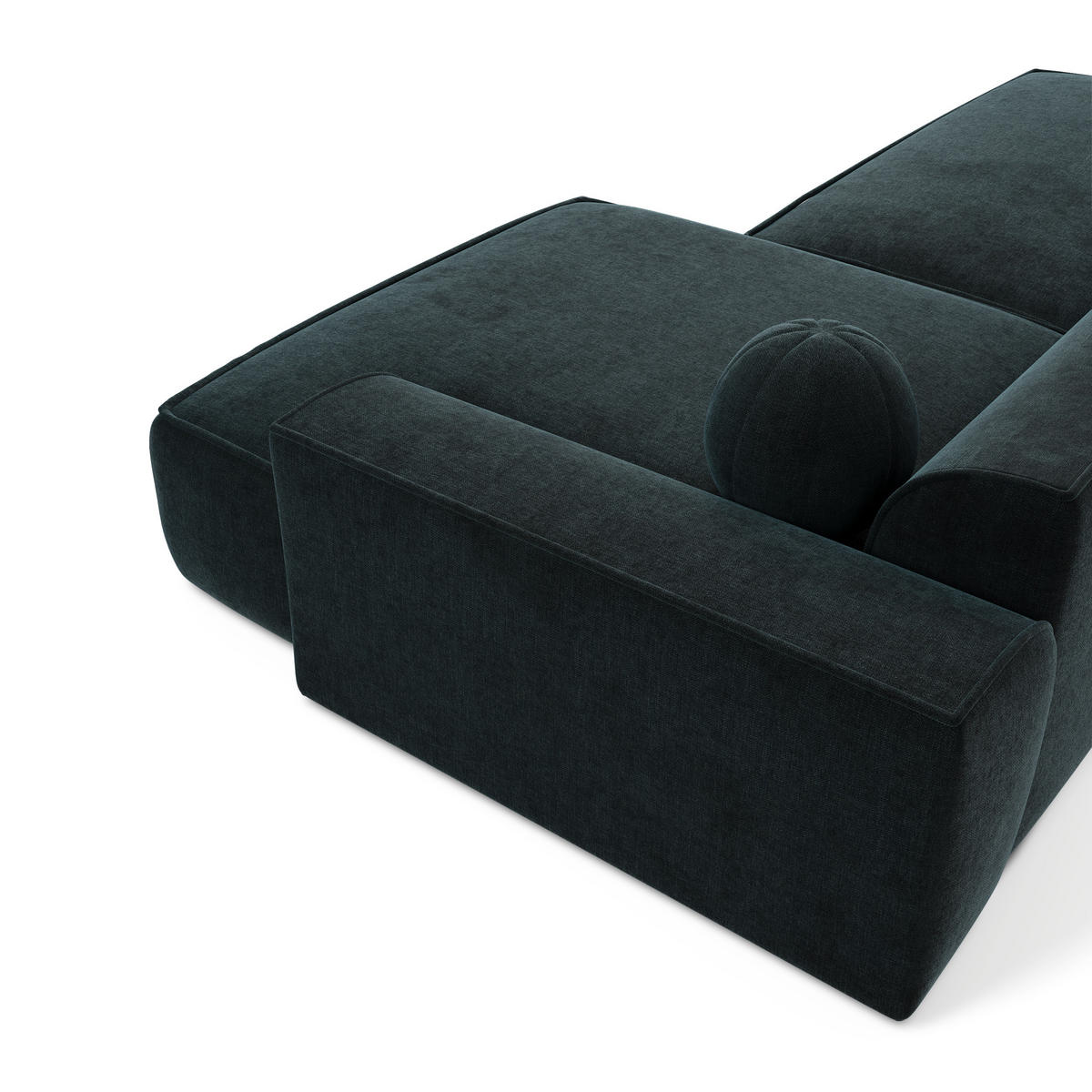 ECKSOFA RECHTS Samt Pfauenblau 260cm - Blau/Hellblau, Textil (260/155cm) - Sia Home