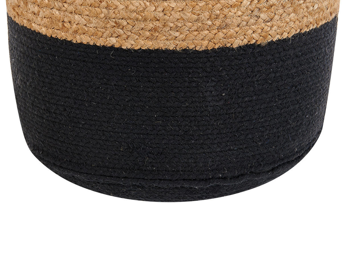 POUF Dalama 46/46/48 cm - Schwarz, Naturmaterialen/Textil (46/48/46cm) - Beliani