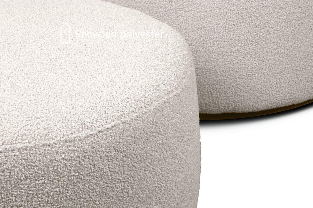 SITZHOCKER RAGGI mit 360° Drehfunktion, Weiß - Weiß, Textil (80/36/80cm) - KONSIMO®