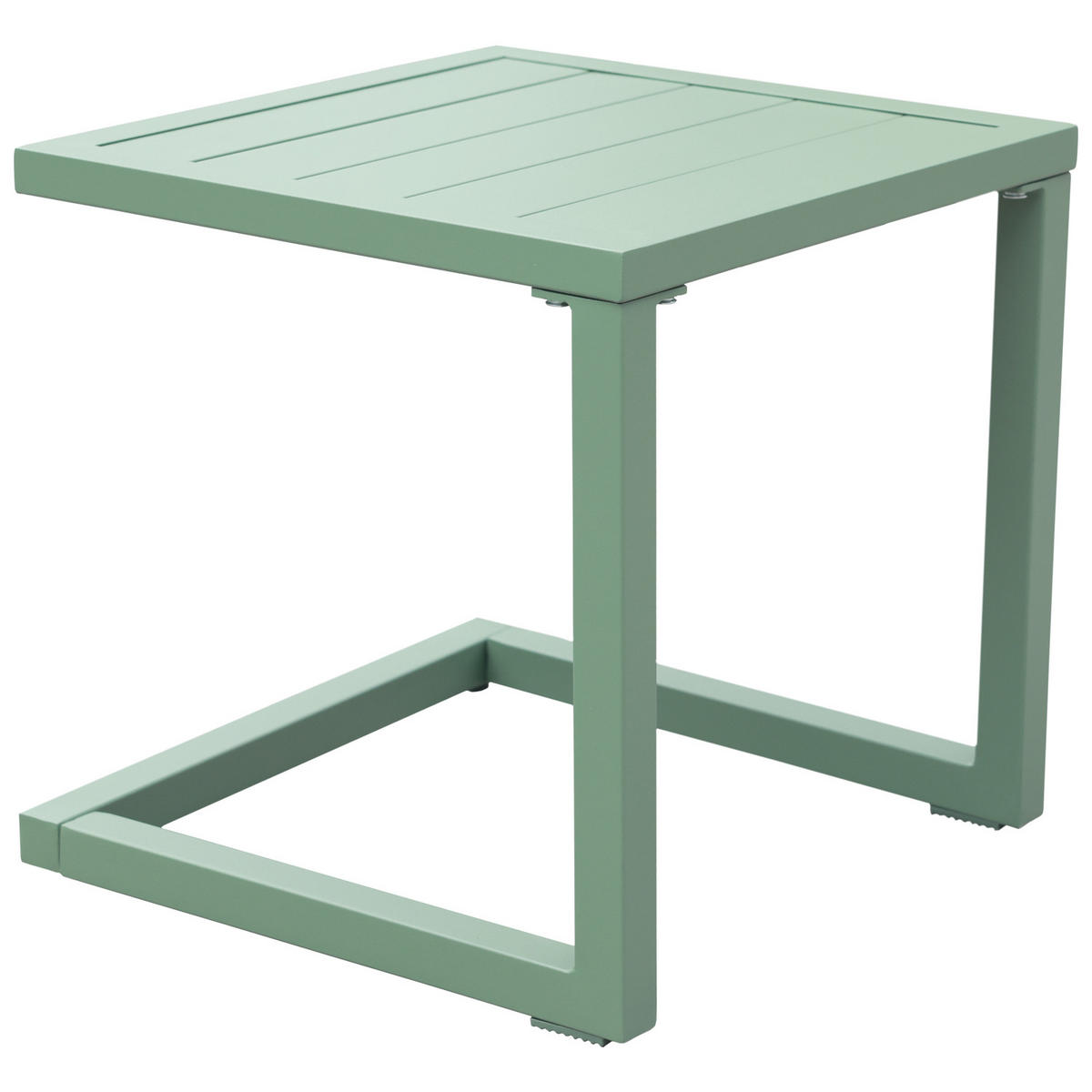SONNENLIEGE mit Tisch Barbados Salbeigrün - Grün, Metall (61/95/198cm) - Happy Garden